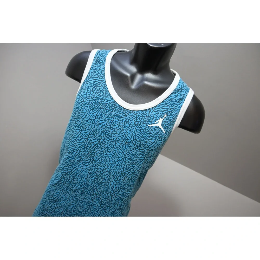 Nike Jordan Tank Top Mens Medium Blue Elephant Print Jumpman Athletic Excellent